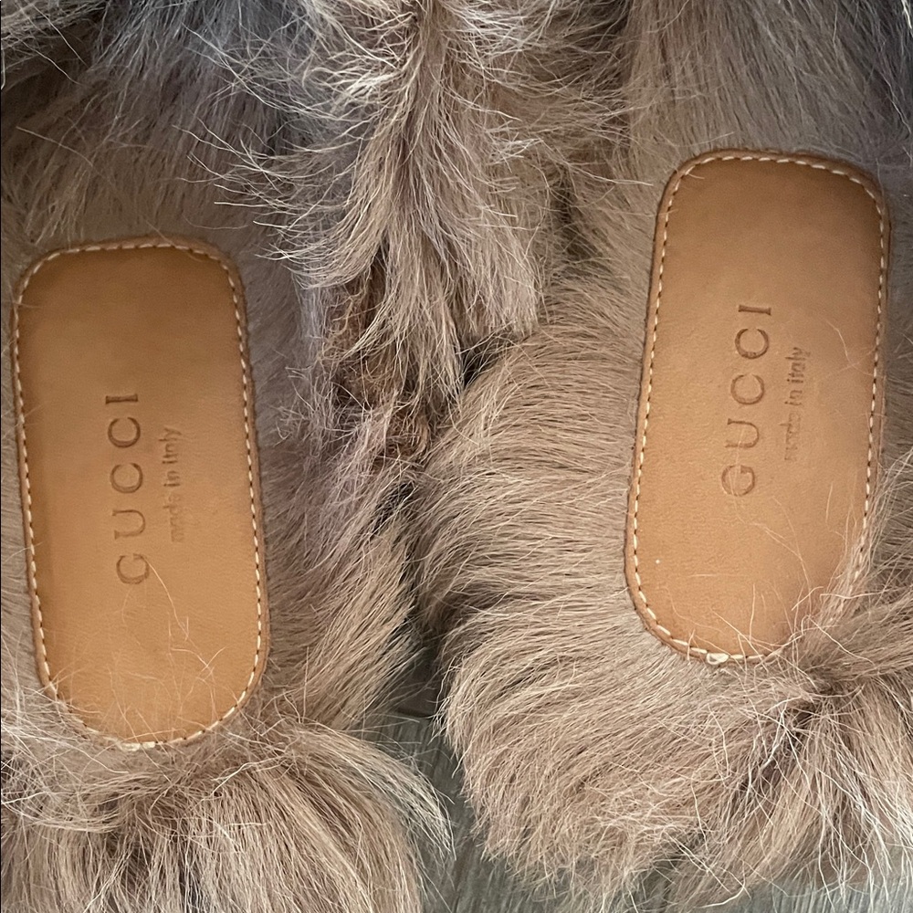 Gucci Princetown Black Leather Mules with Fur Trim Women's Size 40 - Picture 4 of 7